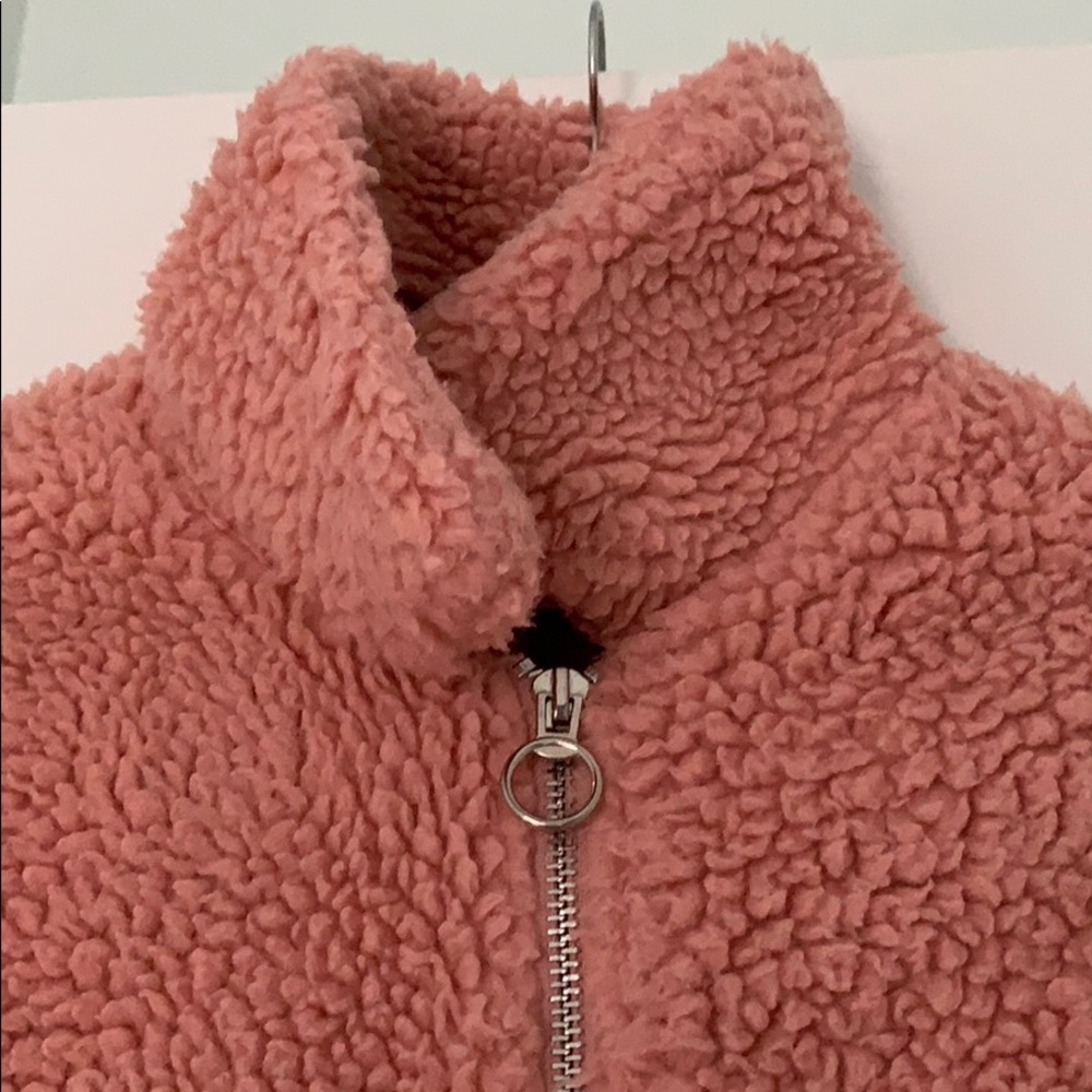 TOPSHOP Pink Teddy Coat US Size 10 - Picture 2 of 8